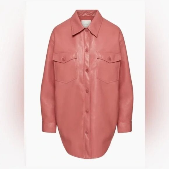 Wilfred Jackets & Blazers - Aritzia Wilfred Ganna Pink Vegan Shacket